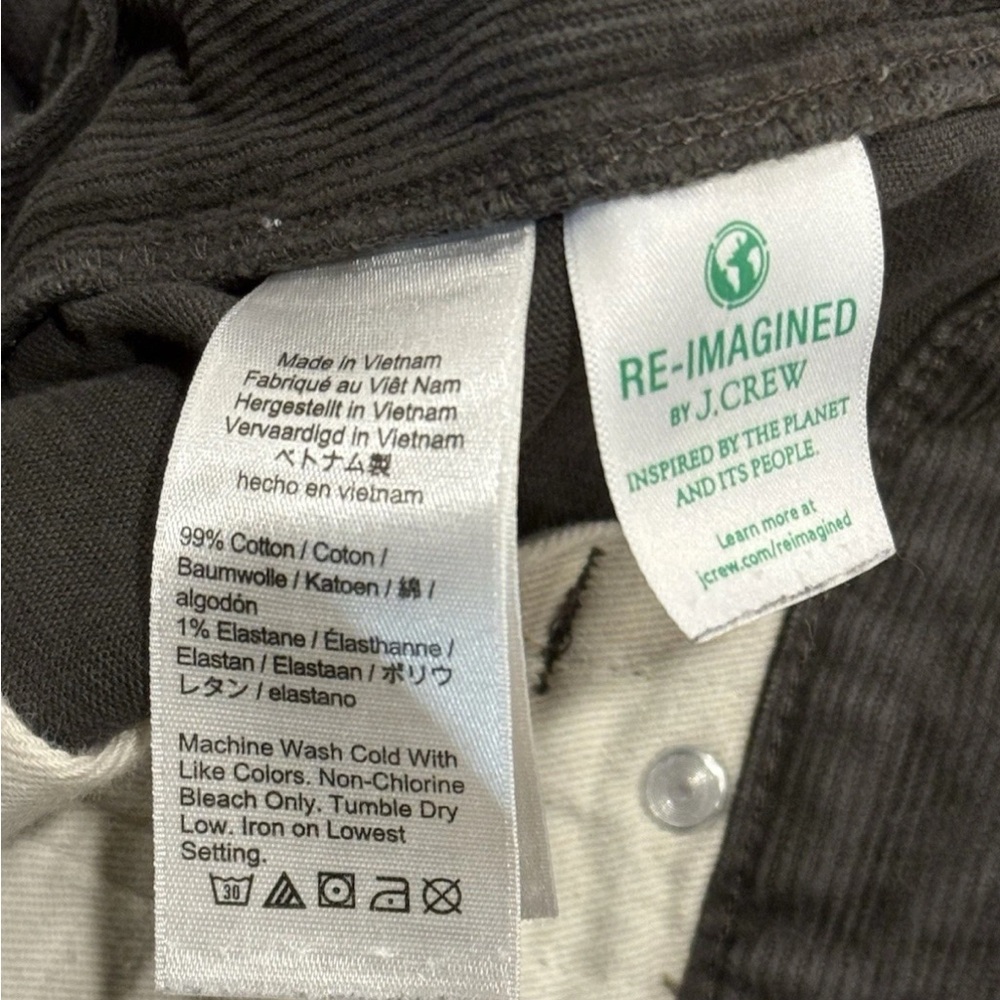 J.Crew 770 Straight Leg Gray Corduroy Pants Mens 35x32 - Picture 6 of 6